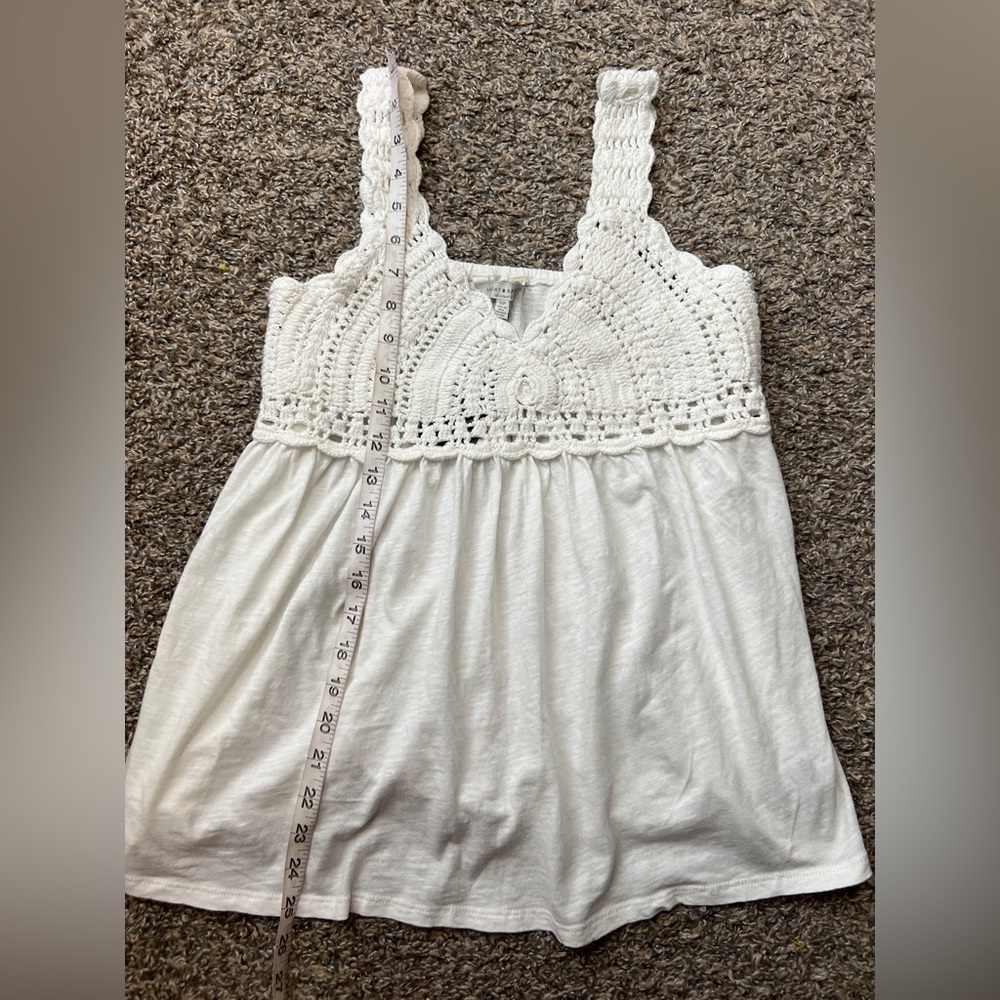 Lucky Brand Cottagecore White Crochet‎ Romantic Top - Picture 7 of 8